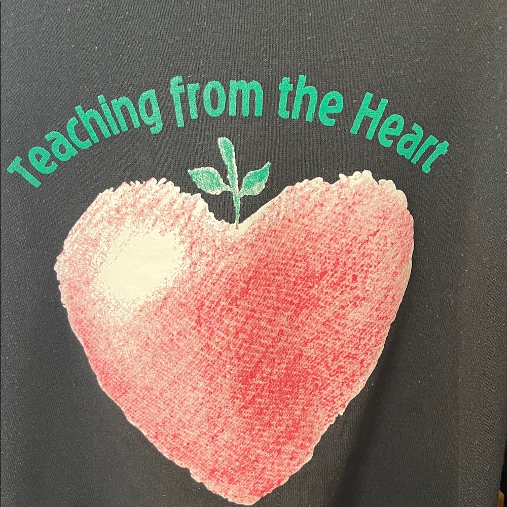 Teacher Black Sweatshirt with Pink Heart